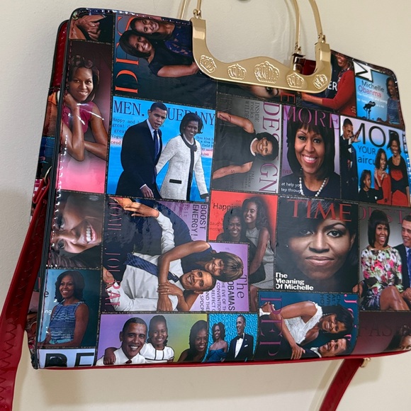 Michelle Obama Vinyl Tote Magazine covers Obama Handbag women’s Crossbody - Picture 6 of 16
